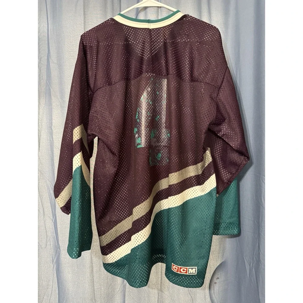 Vintage Disney Anaheim Mighty Ducks Large CCM Mesh Hockey Shirt 1993